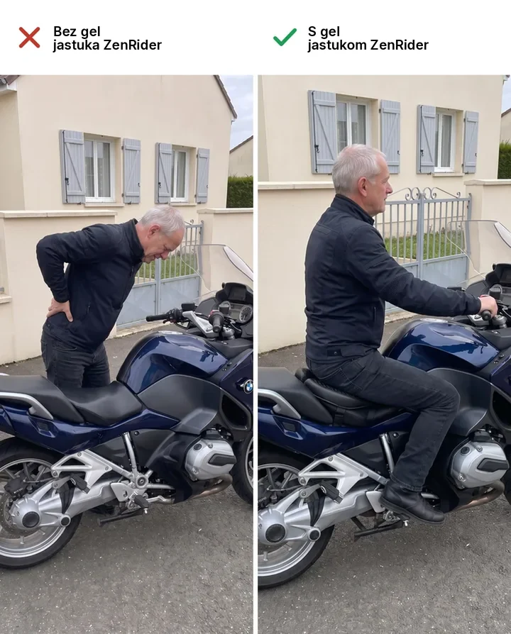 Bez gel jastuka ZenRider i s njim